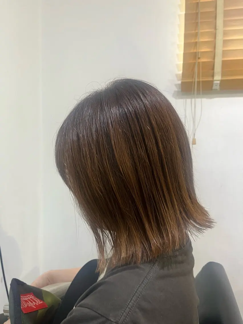 ミディアム カラー ✨🎨ブリーチなし 透明感カラー✨美友のヘアスタイル