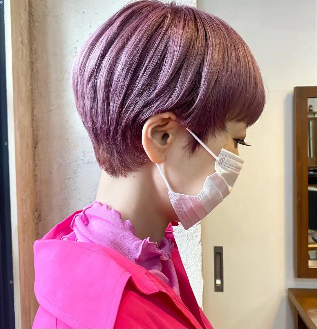 ショート カラー ベリーショート ハイトーンカラー ピンクカラー ショートヘア マンツーマン 美容師💚コウブチのヘアスタイル