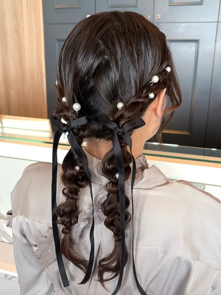 ロング ヘアアレンジ ヘアセット カットモデル/ セット/宮里心香のヘアスタイル