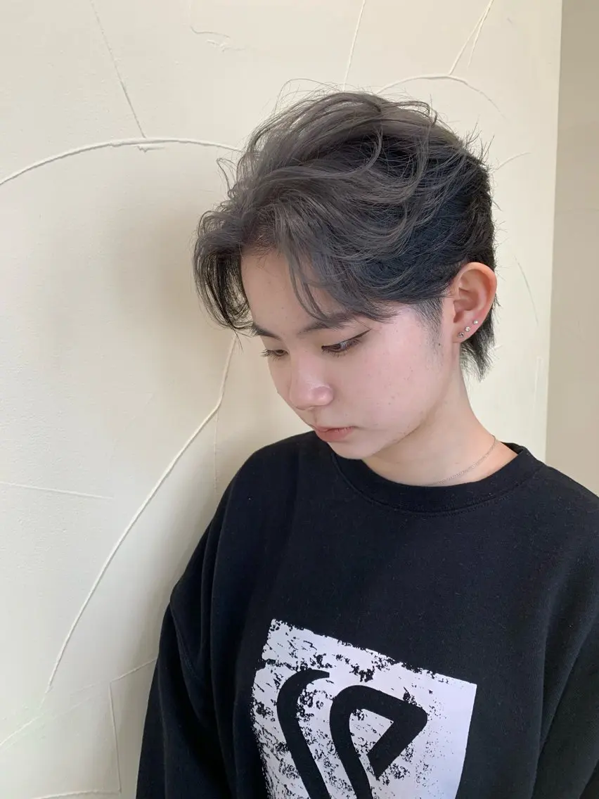 ショート カラー ミストバング  フェイスフレーミング 伴藤 寿男のヘアスタイル