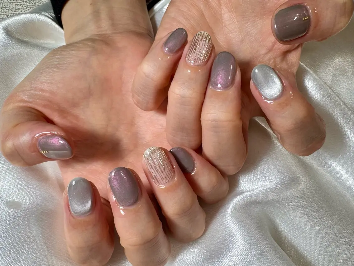 ネイル オーロラネイル 桜ネイル フラワーネイル フットネイル フレンチネイル ハンドネイル kikinail 溝の口のネイルデザイン