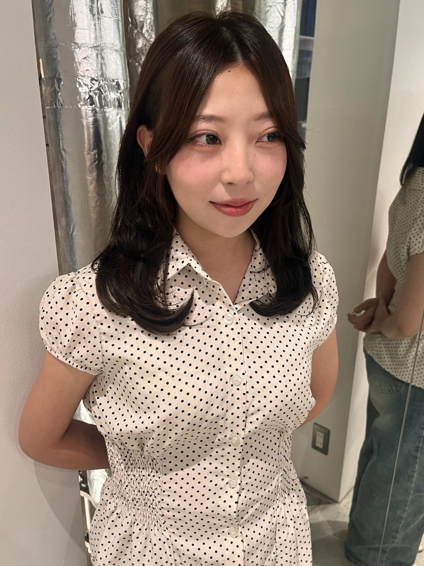 ミディアム カラー カット ヘアカラー トリートメント nanase/レイヤ ーカット/ボブのヘアスタイル