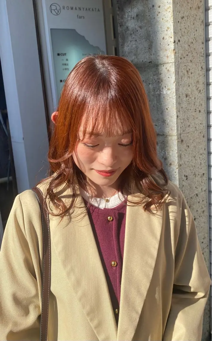 ミディアム カット ヘアカラー トリートメント 木場 真愛耶のヘアスタイル