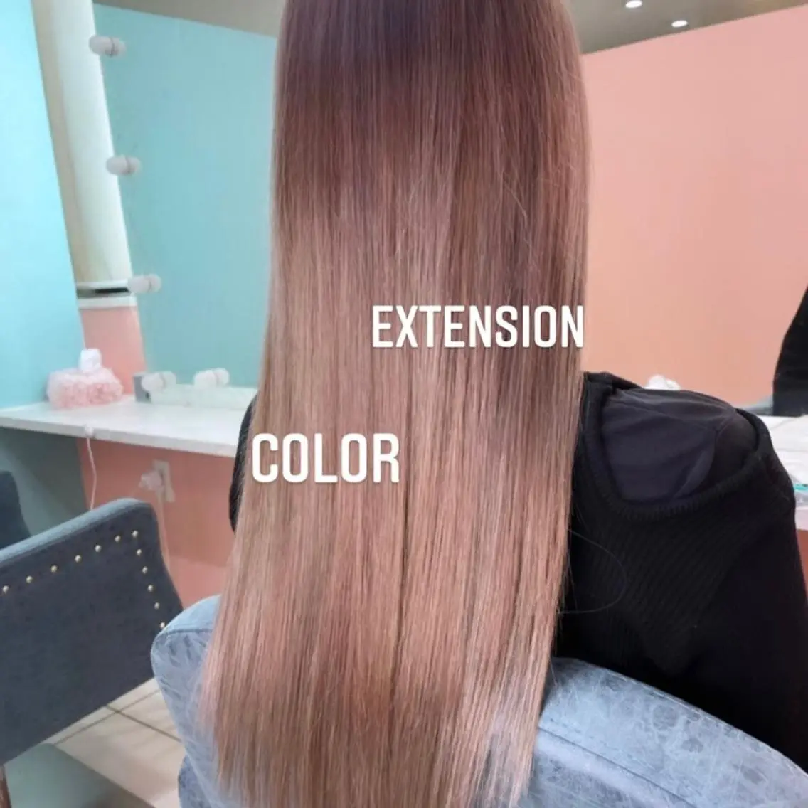 ロング カラー ヘアカラー エクステ エクステ🩵ブリーチ 韓国ヘア🩵KAEのヘアスタイル