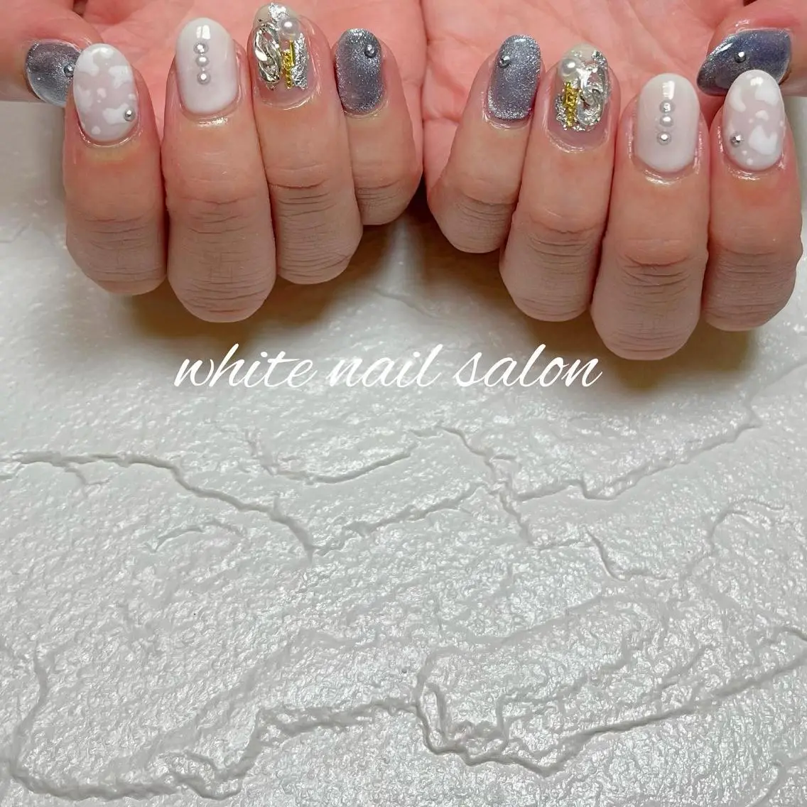 ネイル フットネイル ジェルネイル ハードジェル ラメ(グリッター) 持ち込み ハンドネイル white nail salonのネイルデザイン