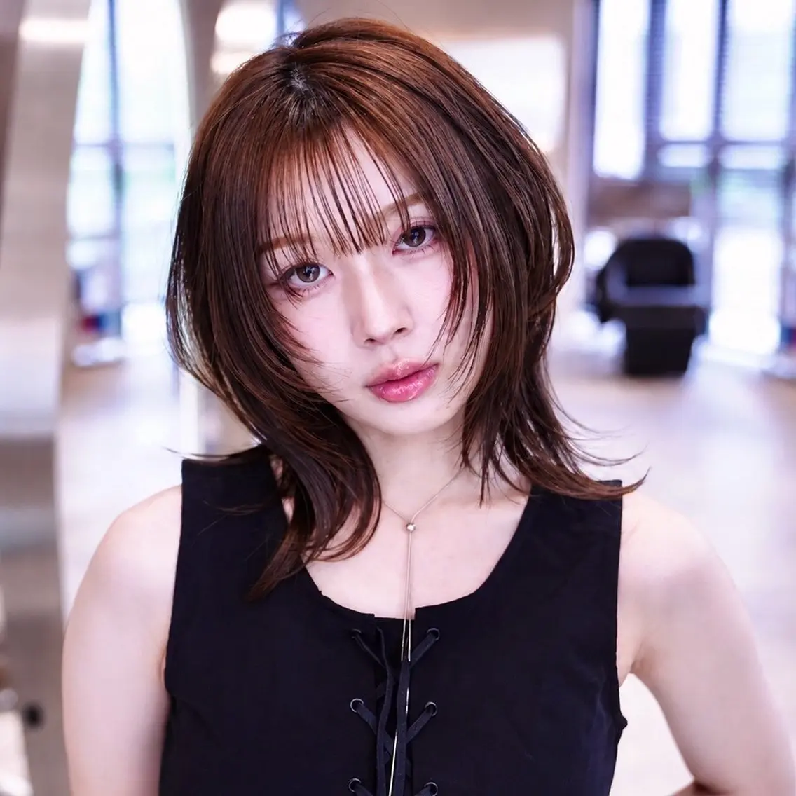 ミディアム カラー ボブレイヤー ボブ くびれヘア 伸ばしかけ 韓国風ヘア ボブ/ハッシュボブ 【渋谷】コウのヘアスタイル