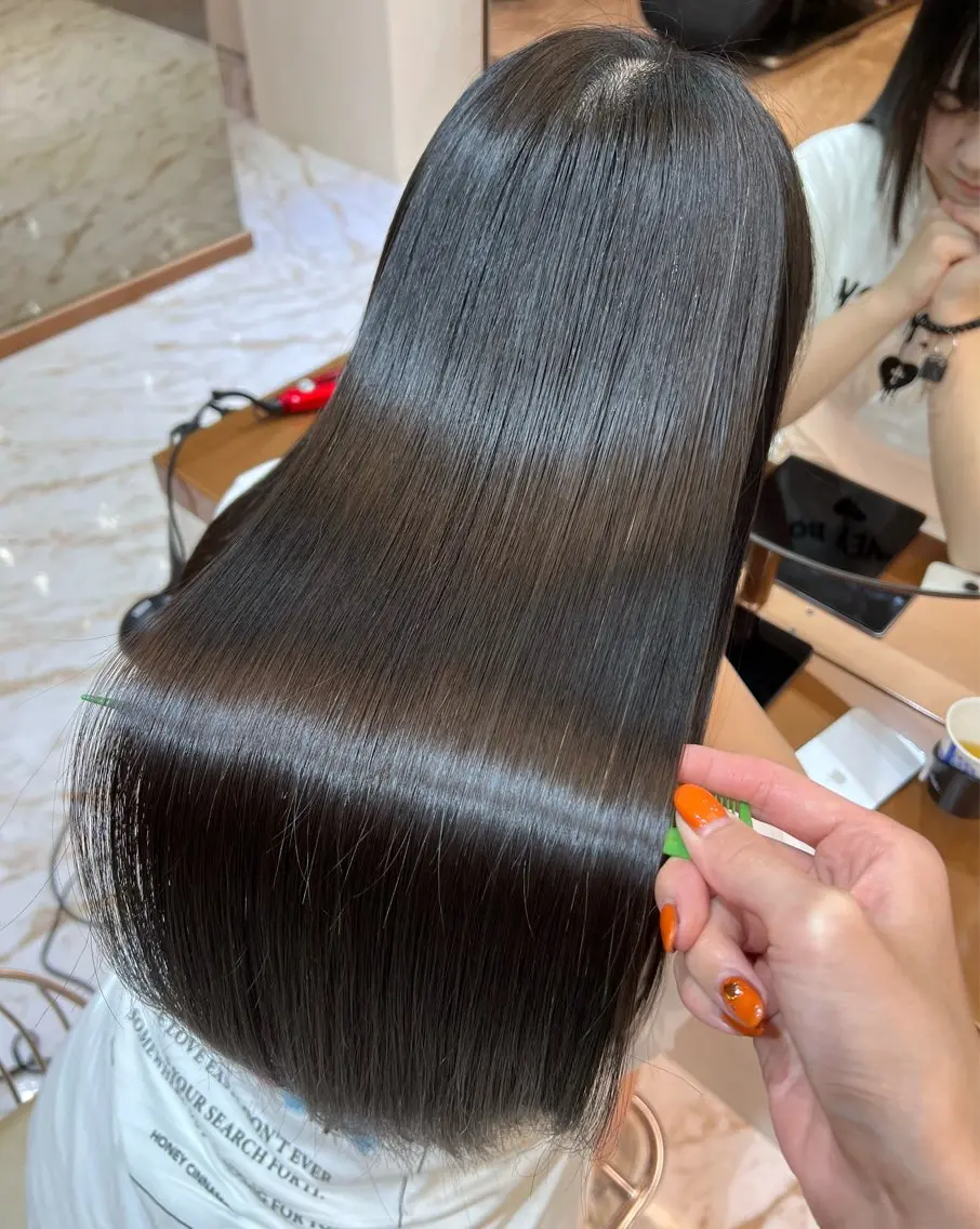 ロング 縮毛矯正 カット 縮毛矯正 トリートメント ✨カチモリ✨レイヤー 韓国ヘア🇰🇷ゆいのヘアスタイル