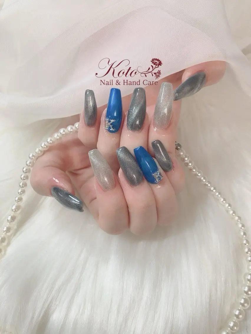 ネイル 長さ出し ジェルネイル マグネットネイル 持ち込み ニュアンスネイル ハンドネイル Nail Salon KOTOのネイルデザイン