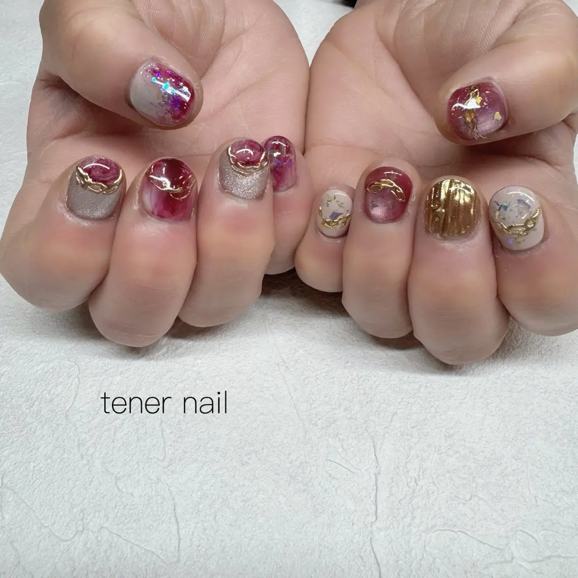 ネイル ボルドー ハンドネイル テネルネイル tener nailのネイルデザイン