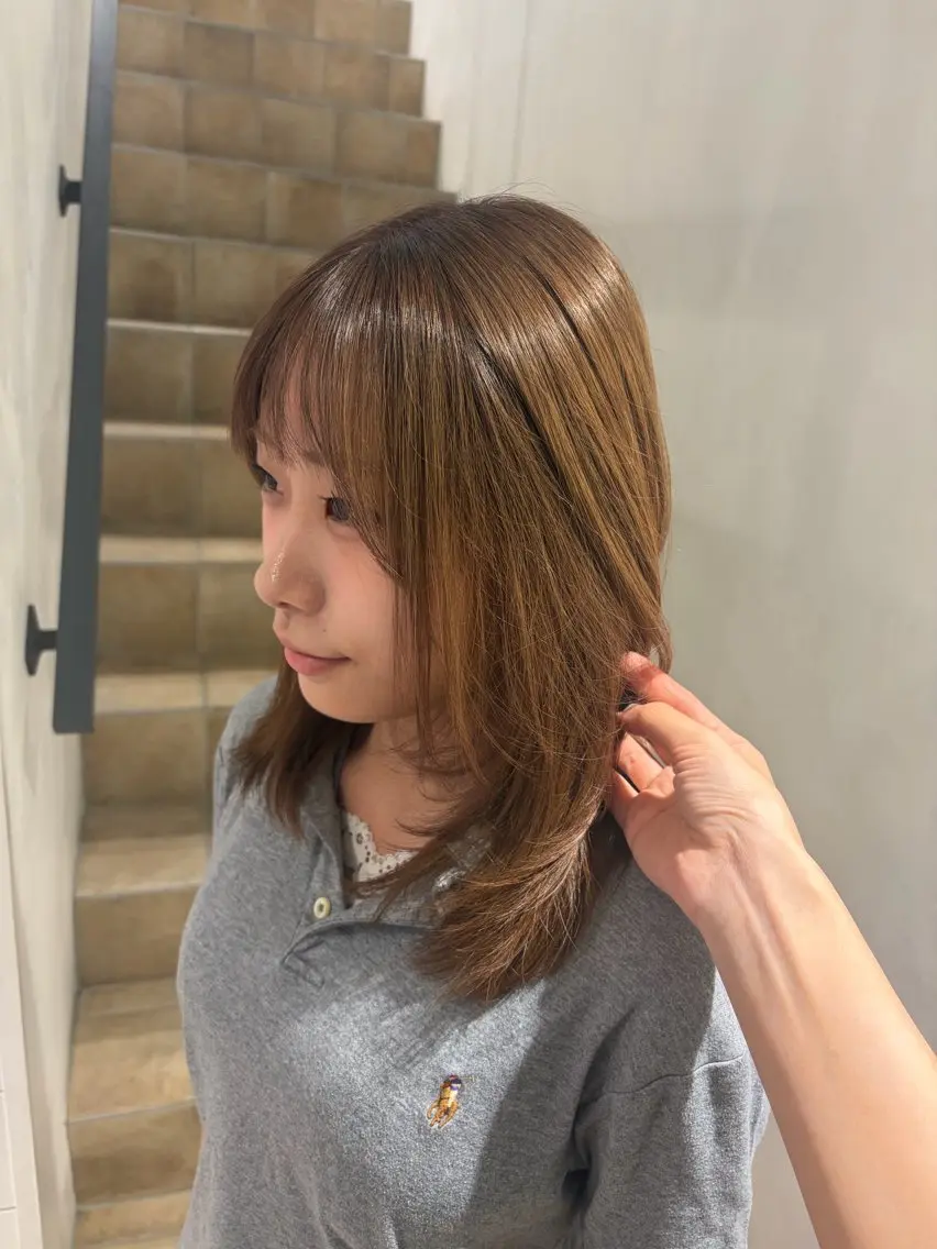 ミディアム カラー ヘアカラー rimu /艶髪/艶カラーのヘアスタイル