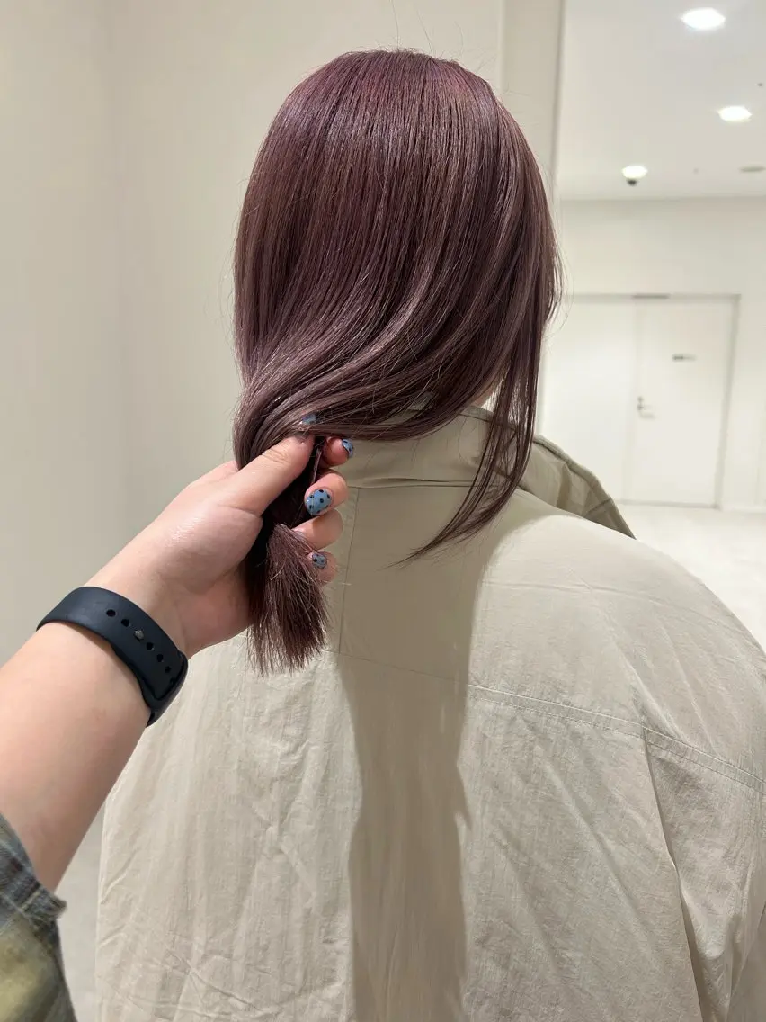 ミディアム カラー ヘアカラー 👔ボブ﹨髪質改善 ストレート🩳ももかのヘアスタイル