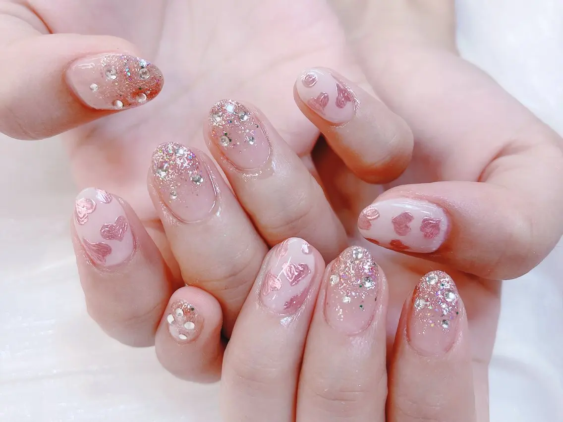 ネイル チークネイル 成人式 フレンチネイル グラデーション 氷ネイル・うるうるネイル ハンドネイル DUO MI nail salonのネイルデザイン