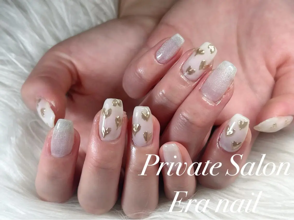 ネイル ハート マグネットネイル Era nailのネイルデザイン