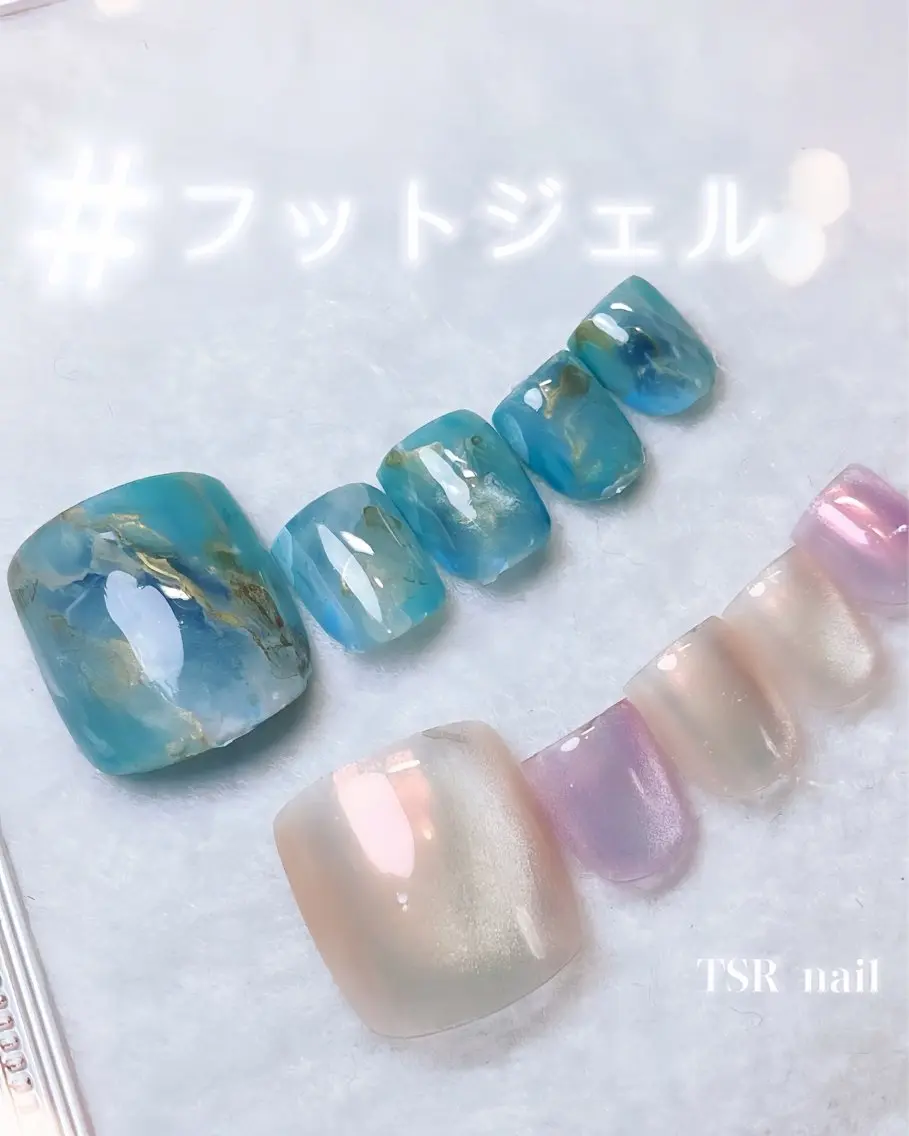 ネイル アートネイル フットネイル ジェルネイル マグネットネイル 夏ネイル Tsume_ Ririのネイルデザイン