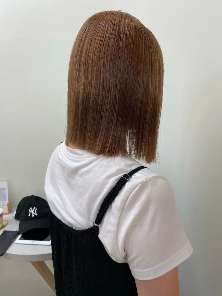 ミディアム カラー ブラウンカラー ミルクティーブラウン 檜 果歩のヘアスタイル
