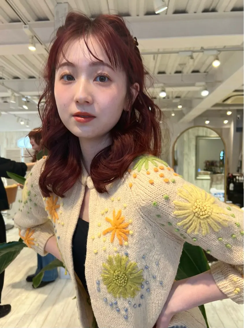 ミディアム ヘアカラー 韓国ヘア 🎀華澄のヘアスタイル