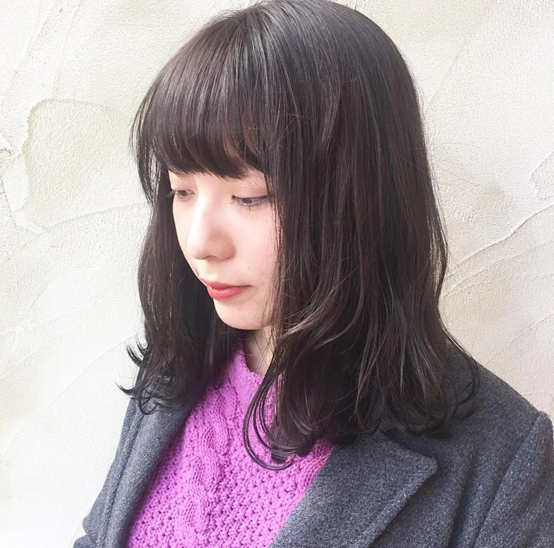 ミディアム カラー ヘアカラー 岩田 萌那のヘアスタイル