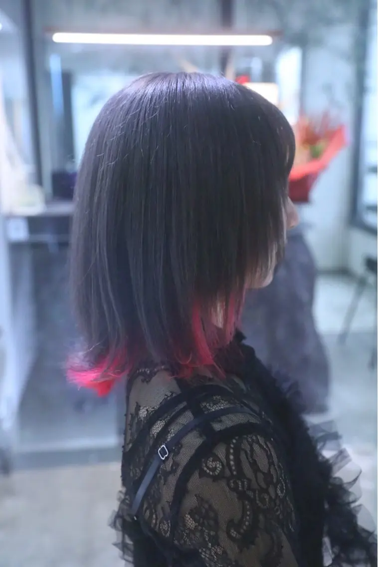 ミディアム カラー ブリーチモデル募集 古内柊のヘアスタイル