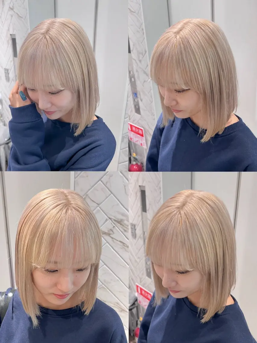 カラー ヘアカラー トリートメント 艶ハイトーン‪‪🔆 ️️️安座間 希のヘアスタイル