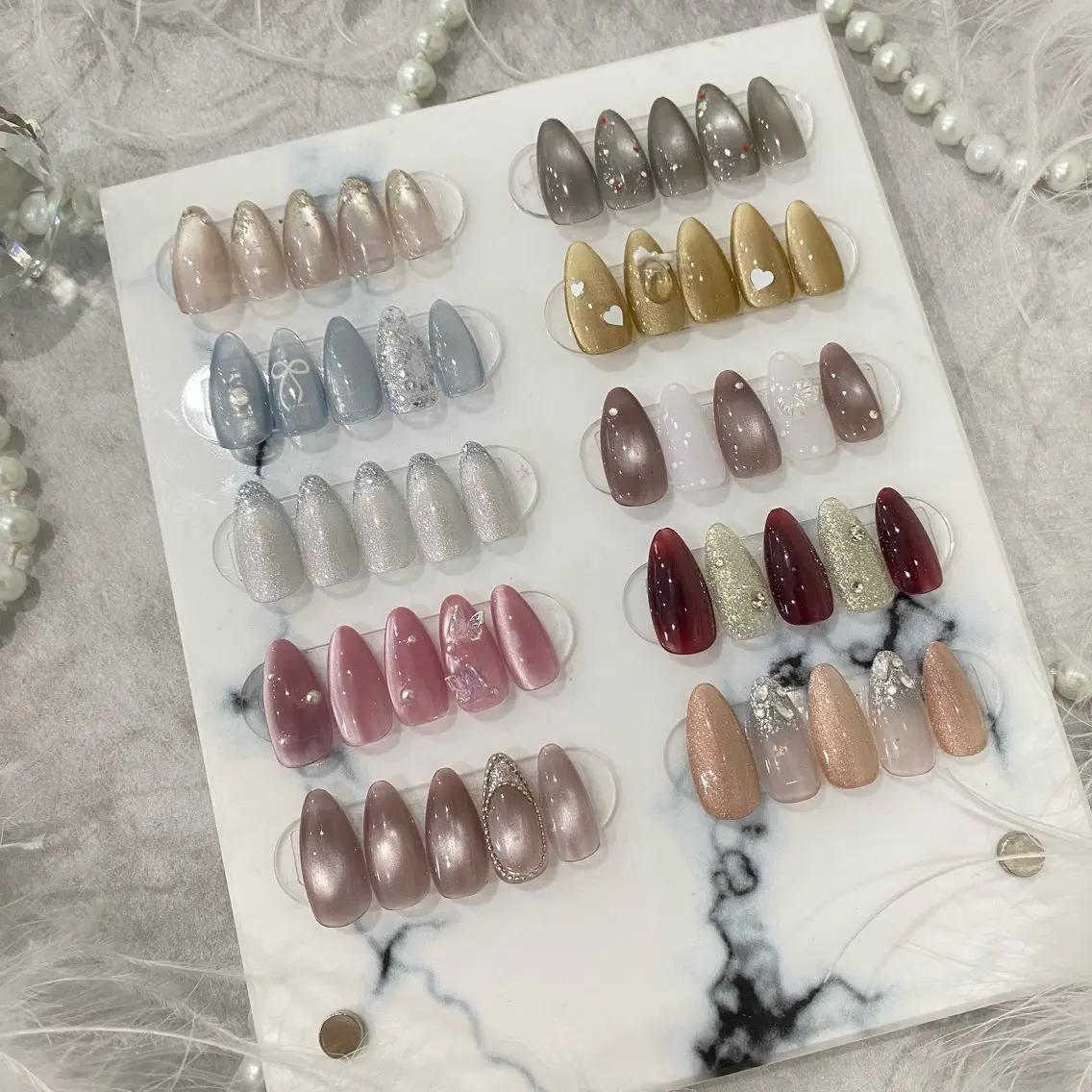 ネイル 長さ出し グラデーション 韓国ネイル ラメ(グリッター) ラメグラデーション ハンドネイル M2 BEAUTY アユミのネイルデザイン