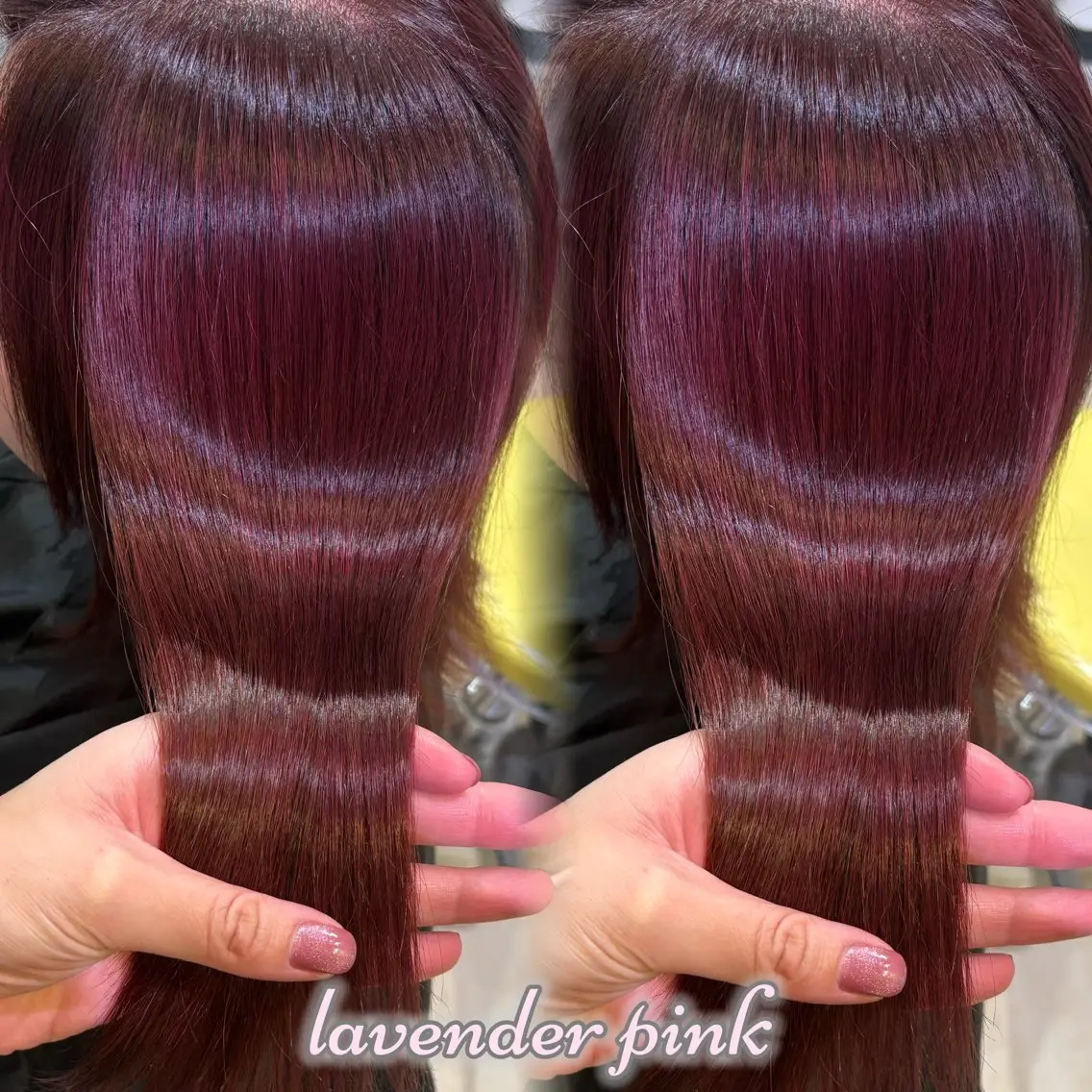ロング カラー ブリーチ ダブルカラー ラベンダーカラー ラベンダーピンク ブリーチなしカラー カット ヘアカラー トリートメント 新宿/艶カラー 🎀韓国ヘアKANAのヘアスタイル