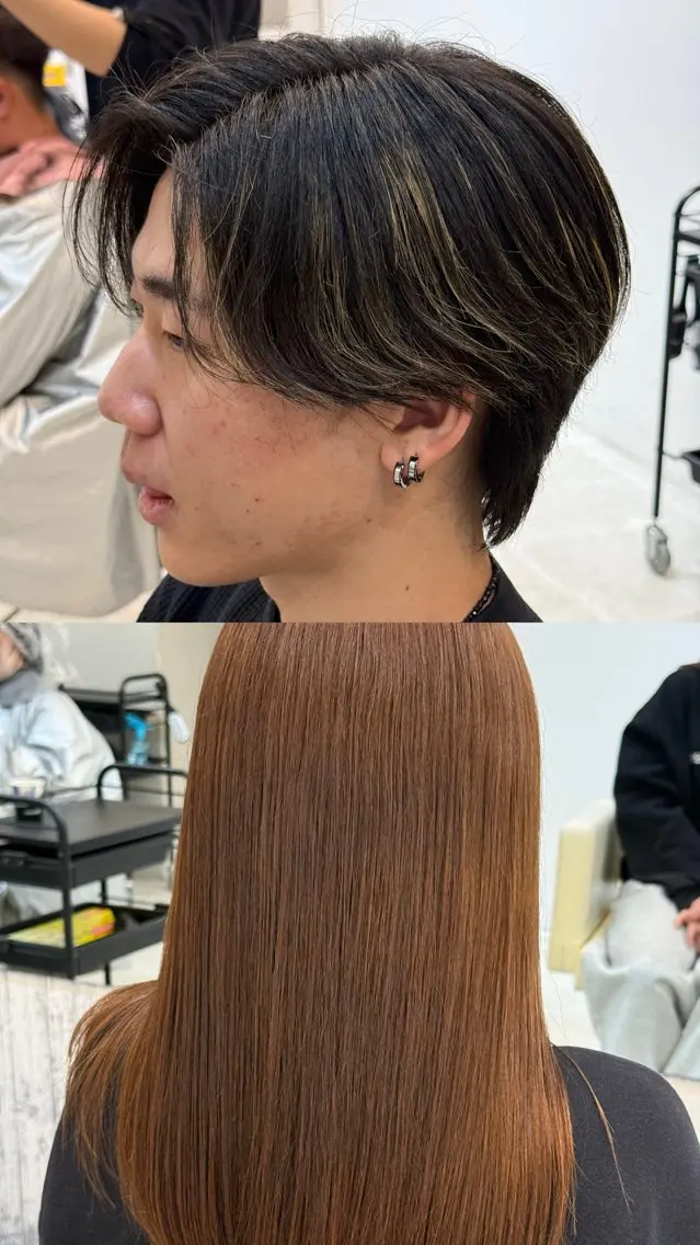 ロング メンズ カット ヘアカラー トリートメント レディースモデル募集 角快利のヘアスタイル