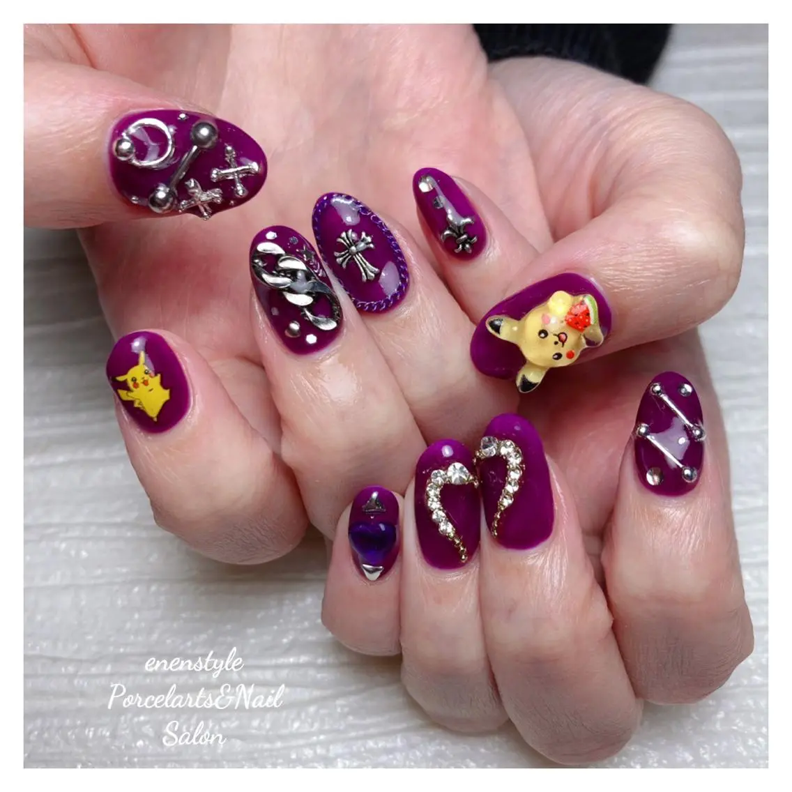 ミディアム ネイル 🐾enen style 🐾のネイルデザイン