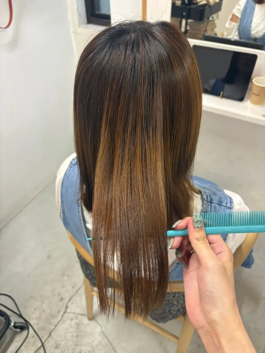 ミディアム 縮毛矯正 【kii】 ホノカのヘアスタイル
