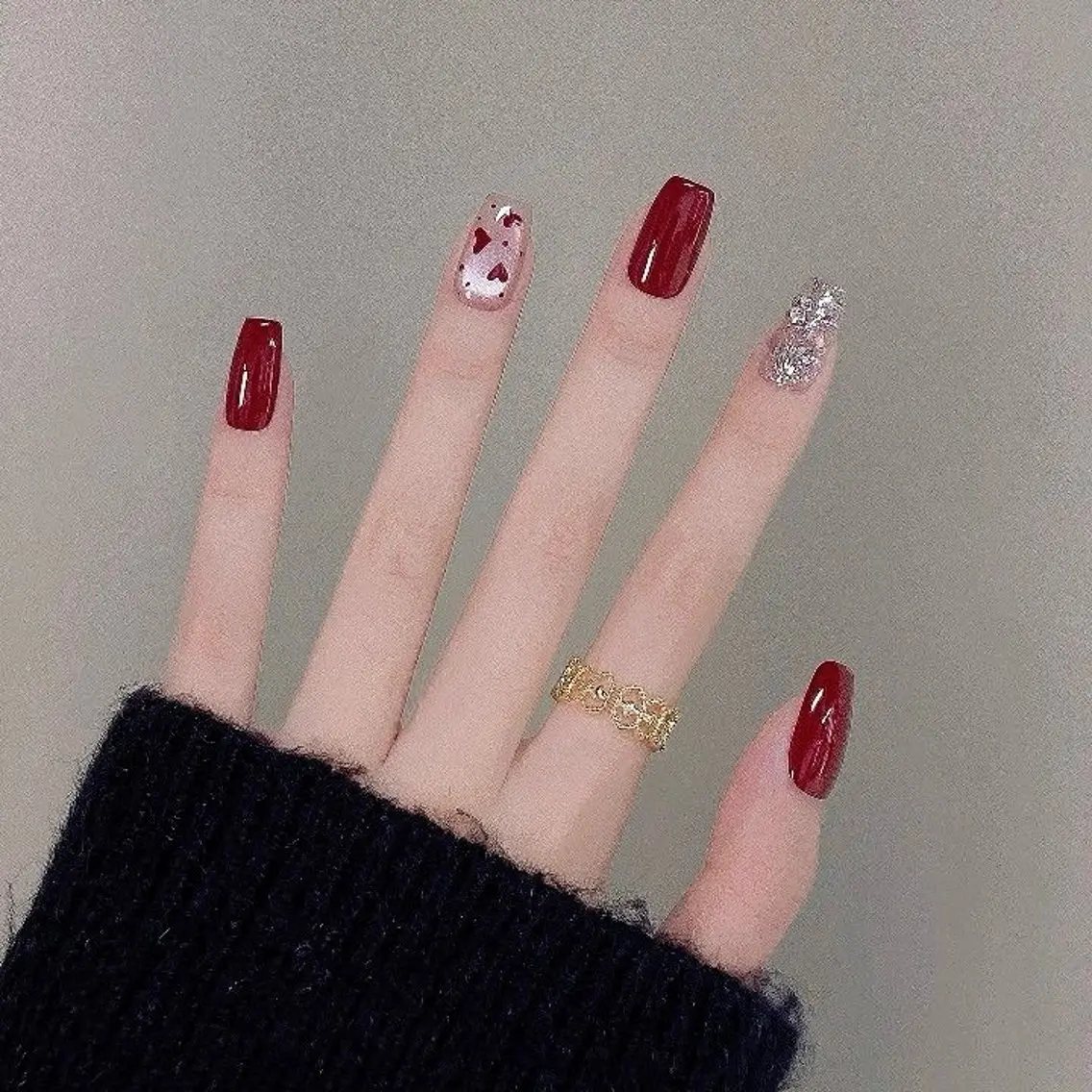 ネイル アートネイル ジェルネイル ハート キラキラネイル 韓国ネイル ハンドネイル Umee Nailのネイルデザイン