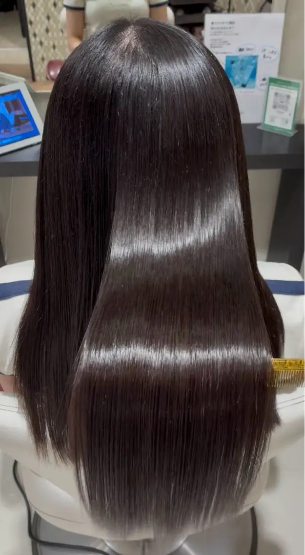 ロング ボブ 顔周りカット 髪質改善 縮毛矯正 トリートメント 縮毛矯正 トリートメント 🧡髪質改善💛 🌸SAKURA🌸のヘアスタイル