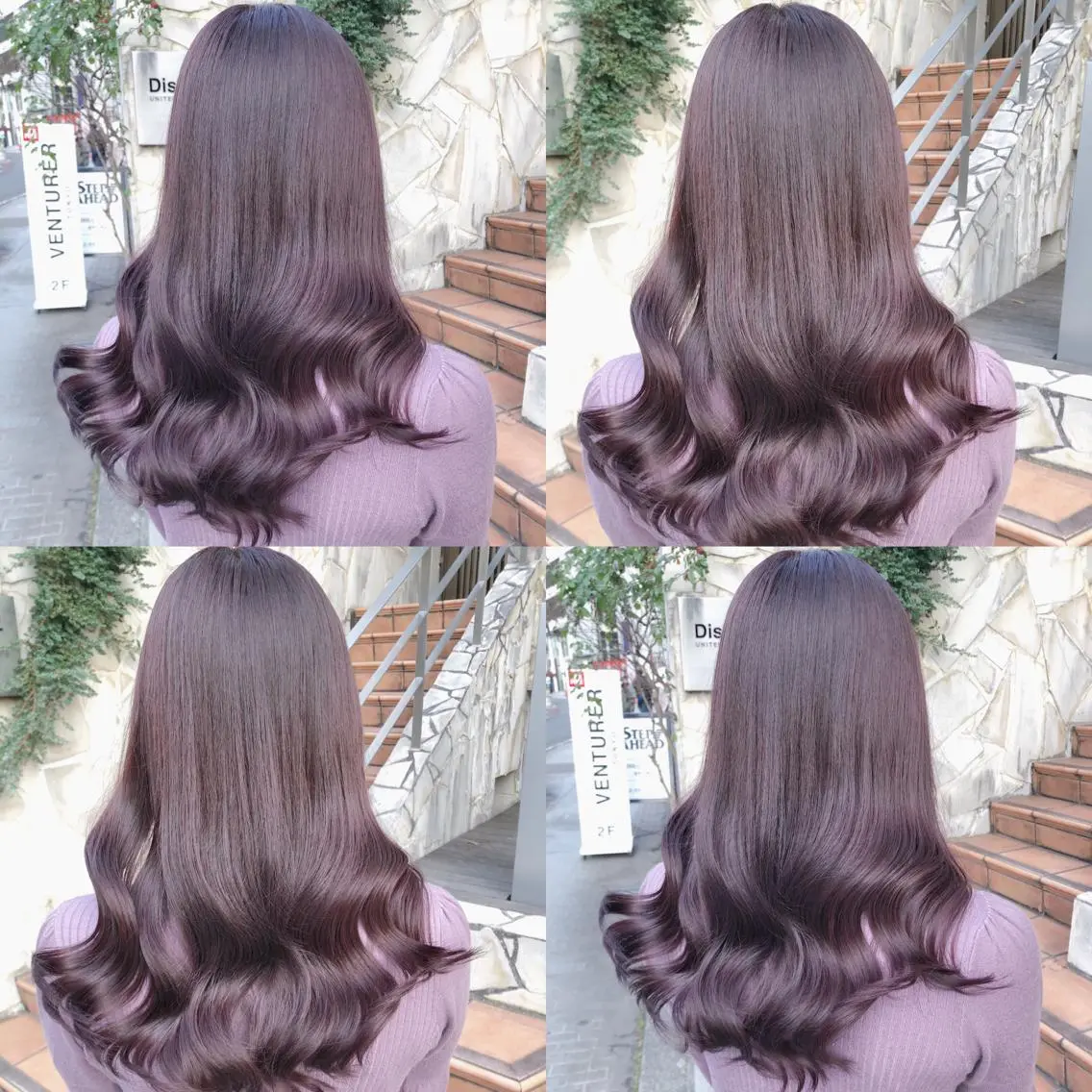 ロング カラー ヘアアレンジ キッズ アッシュ ベージュカラー ブリーチ ブルーカラー ブルーラベンダー カット ヘアカラー トリートメント 💟Chloe原宿店 🩶ハイトーンのヘアスタイル