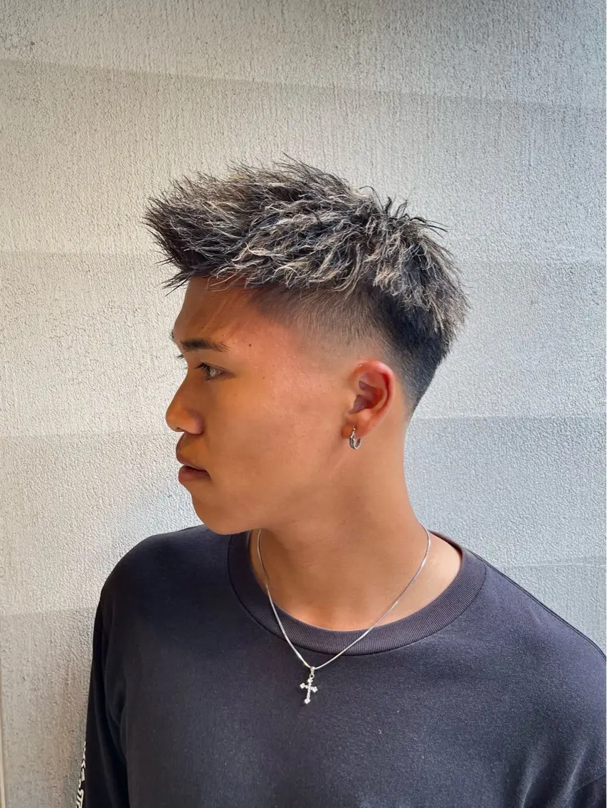ショート カラー パーマ メンズ カット ヘアカラー パーマ 【再現性120%】 🔥龍也リュウヤ🔥のヘアスタイル