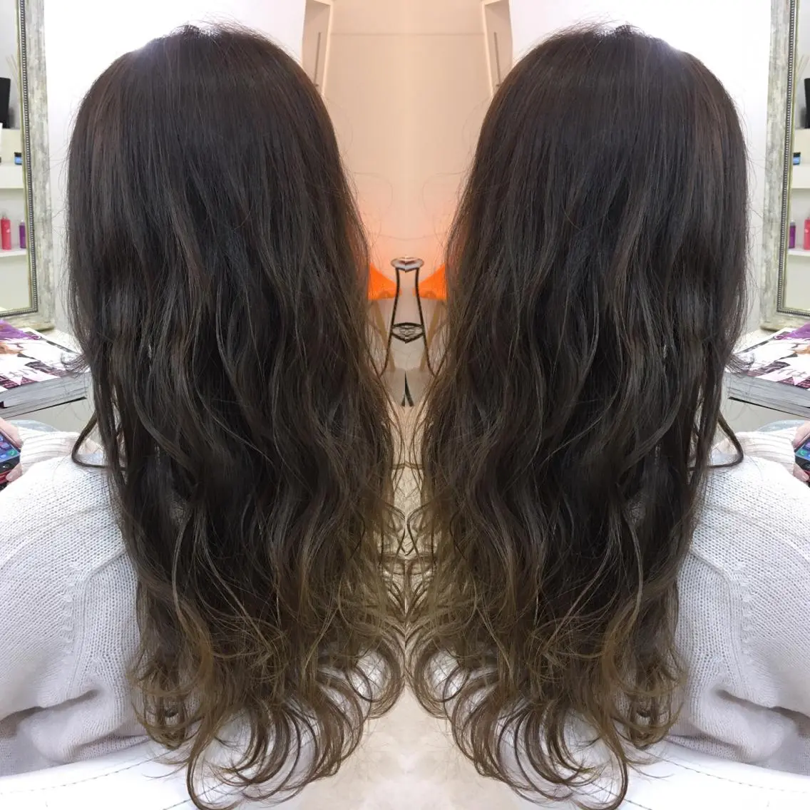 セミロング ロング カラー 髪質改善 中川 翔のヘアスタイル