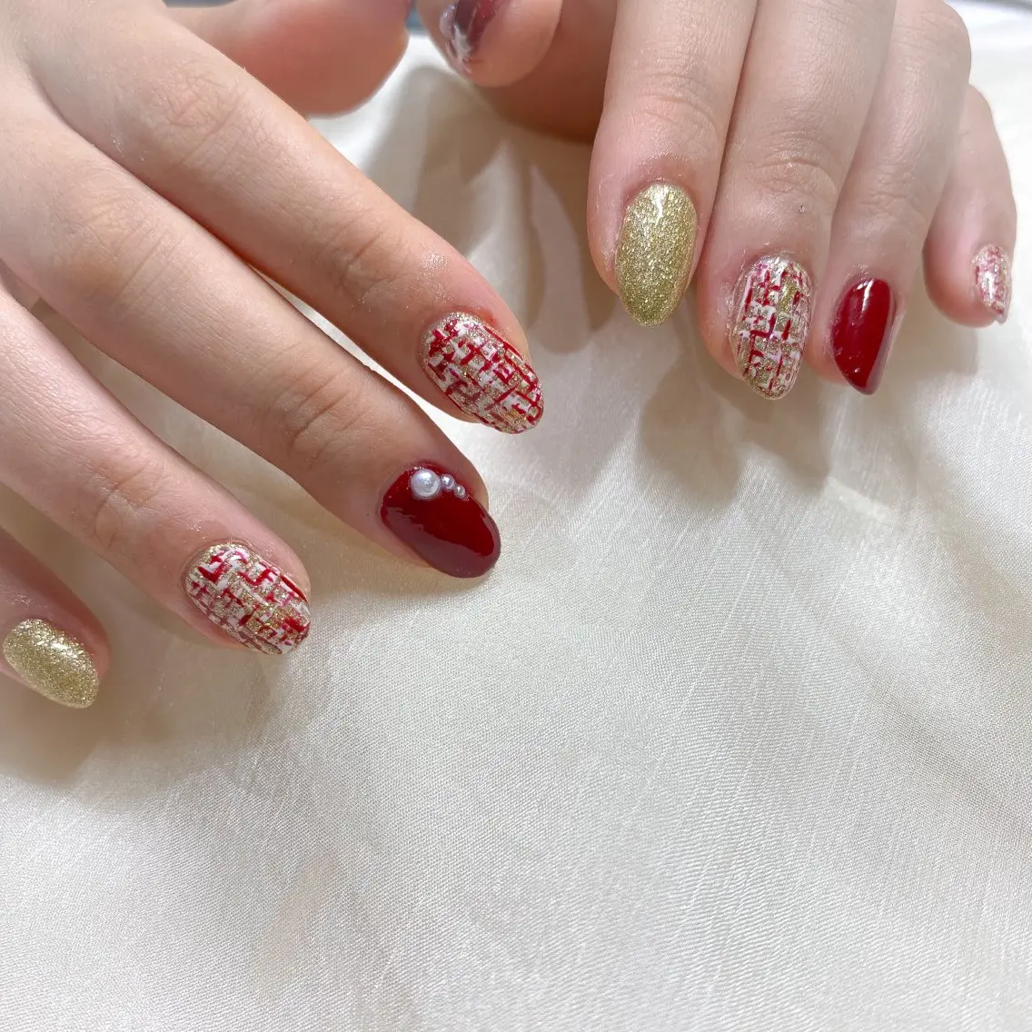 ネイル ツイードネイル muguet🎀 chikaのネイルデザイン