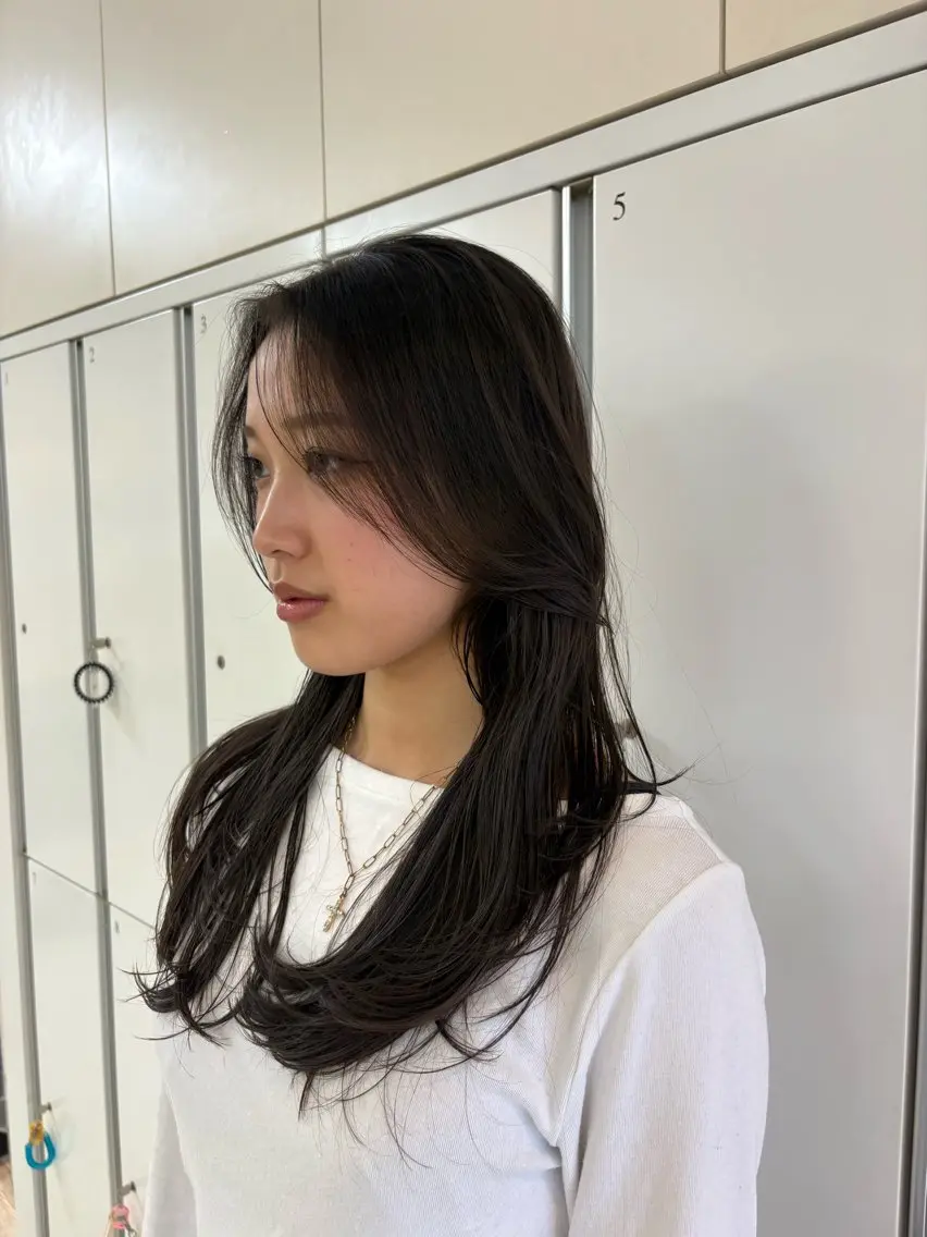 ロング カット ヘアカラー パーマ エクステ CREA渋沢 モデル募集🌺アイナのヘアスタイル