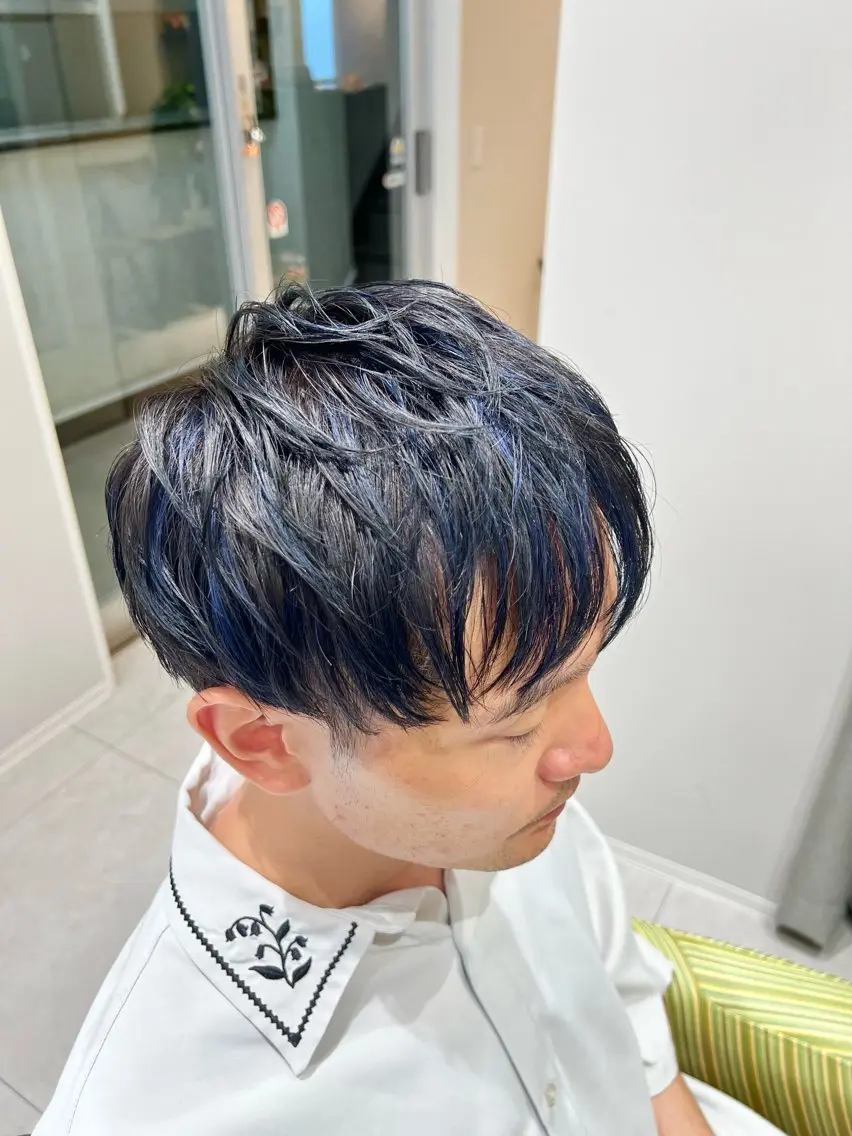 ショート メンズ メンズハイライト メンズショート ハイライト ショートヘア カット ヘアカラー 北千住メンズ特化👑 添田好恵のヘアスタイル