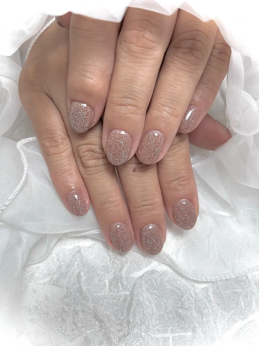 ネイル 長さ出し グラデーション 韓国ネイル ラメ(グリッター) ラメグラデーション ハンドネイル M2 BEAUTY アスカのネイルデザイン