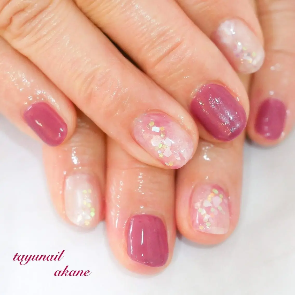 ネイル アートネイル ブルー ジェルネイル パラジェル 冬ネイル ネイルサロン 【たゆnail】のネイルデザイン