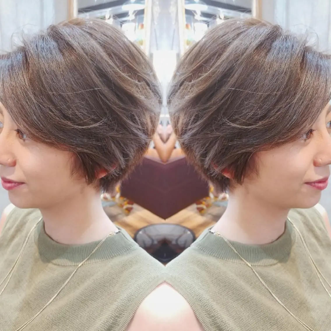 ショート カラー パーマ ヘアアレンジ ヘアカラー トリートメント 6月オープン♪豊見城 Lodattu✁清水のヘアスタイル