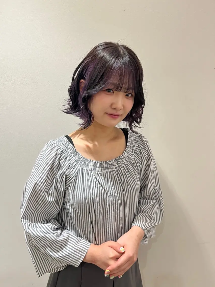 ミディアム ヘアカラー 韓国風ヘア さらのヘアスタイル