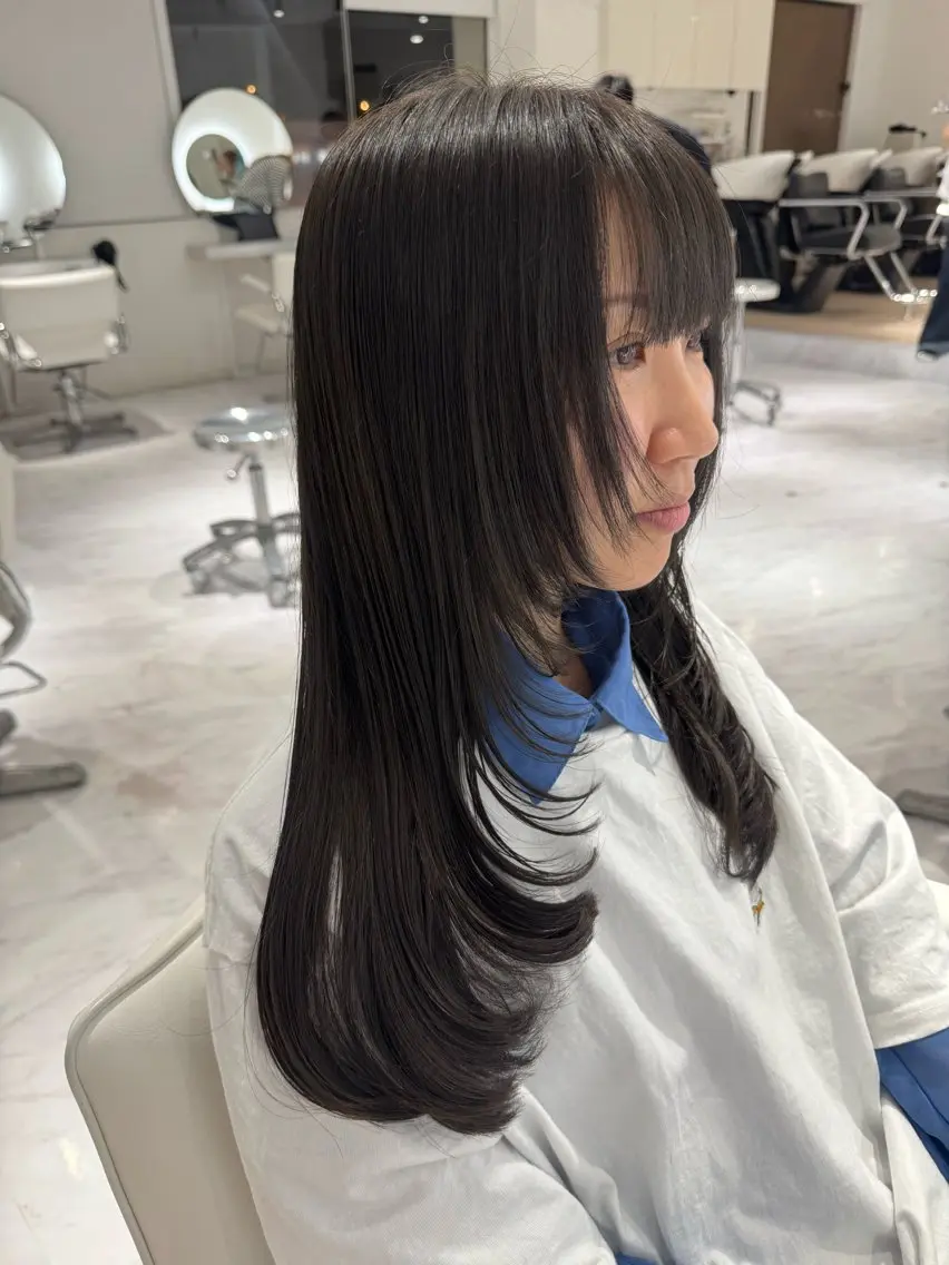 ロング ヘアカラー rina/レイヤー カット/上野のヘアスタイル