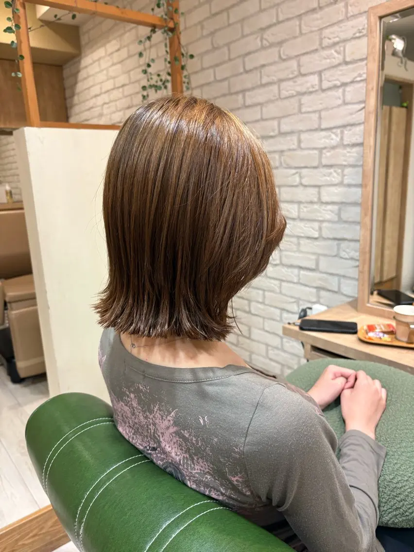 ミディアム カラー ベージュカラー 透明感カラー カット ヘアカラー トリートメント 清水 有実子のヘアスタイル