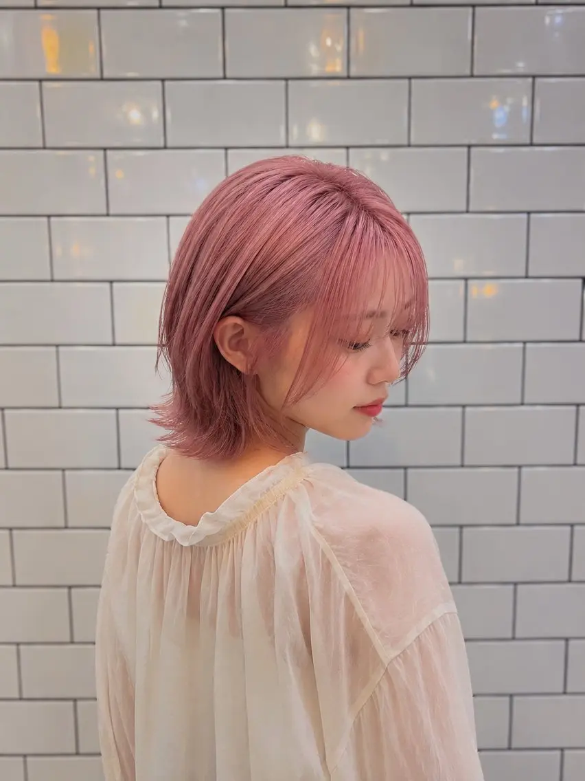 ショート カラー ハイトーンカラー ピンクカラー ボブ カット 🍒暖色カラー/ ボブ/りゅーき🍒のヘアスタイル