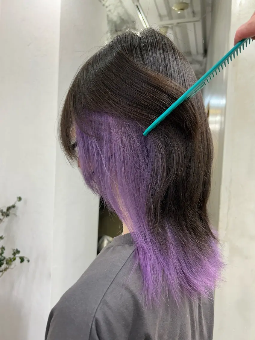 ミディアム ヘアカラー ダブルカラー/寒色 カラー/リリカ🦕のヘアスタイル
