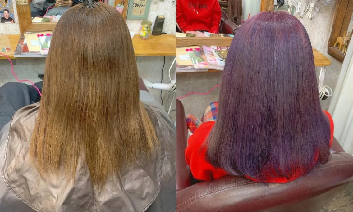 カラー ブリーチ バイオレットカラー カラーモデル募集ෆ SAEのヘアスタイル