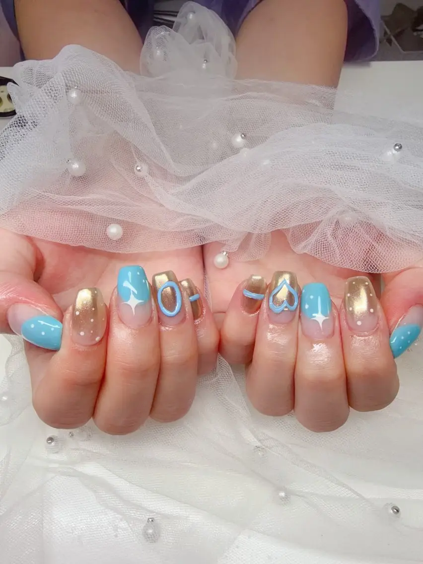 ネイル オーロラネイル チークネイル 成人式 長さ出し ジェルネイル ハンドネイル YUYI.nail salonのネイルデザイン