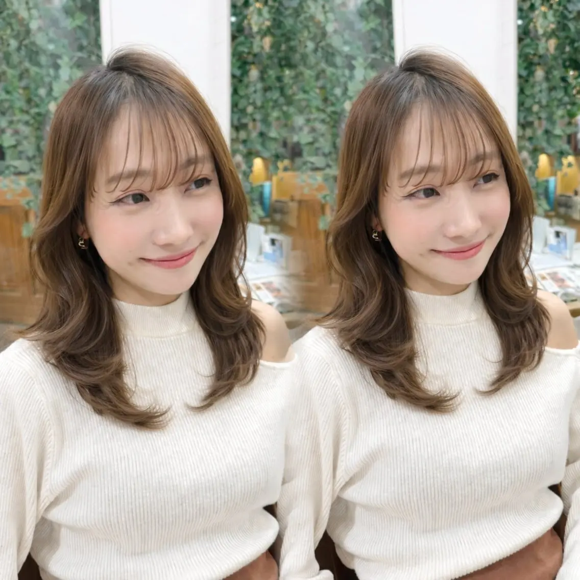 ミディアム カット ヘアカラー SEIRA♡レイヤー /ショート得意のヘアスタイル