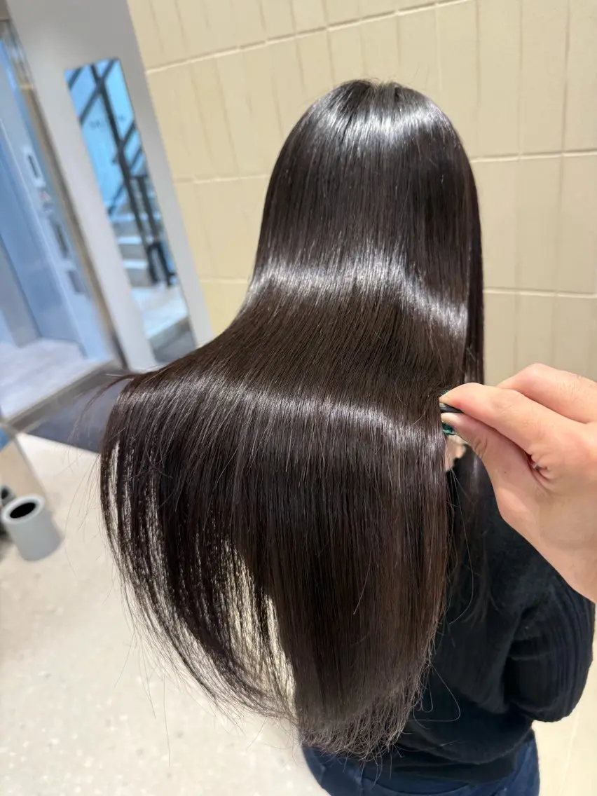 ロング パーマ ヘアアレンジ 縮毛矯正 ストレートパーマ 縮毛矯正 縮毛矯正/髪質改善/ ブリーチ毛/木元渓太のヘアスタイル