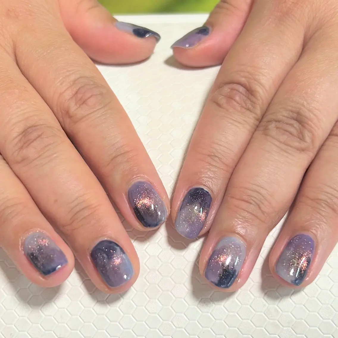 ネイル ブルー 大理石ネイル(マーブル) 赤色 モニターさん募集中 💅AIKOのネイルデザイン