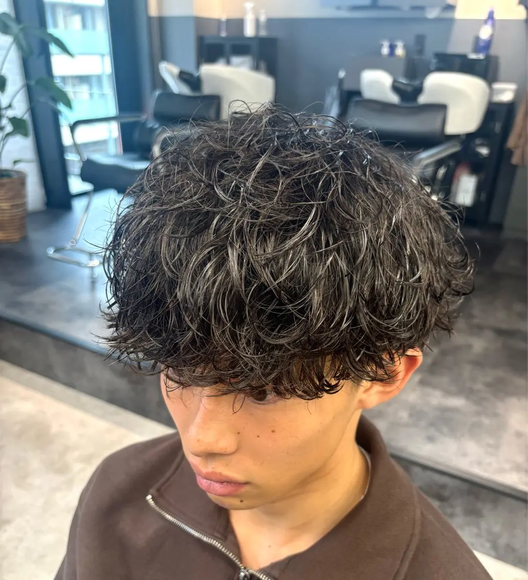 ショート パーマ メンズ メンズパーマ カット パーマ メンズサロン/戸塚駅 東口3分/冨田大輝のヘアスタイル